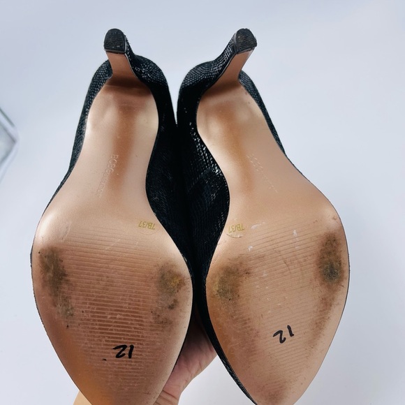 BCBGeneration BG-Parade Black Leather Snake Platform High Heels Pumps - Picture 6 of 9